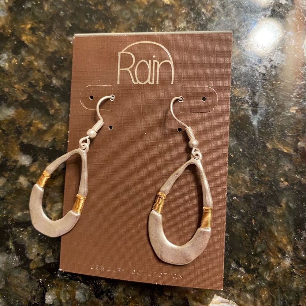 NWT Silver and gold teardrop earrings